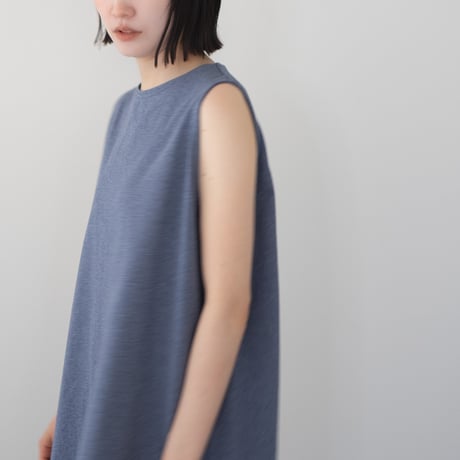 dry vortex cotton no tumbler/sleeveless dress/indigo