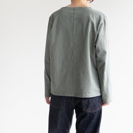 mvs cotton/center back long sleeve tshirt/granite green/size1.2.3
