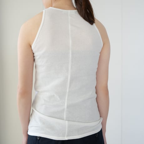 organic gauze sleeveless top/white