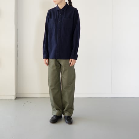 cotton herringbone work pants/olive drab