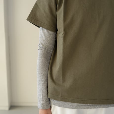 organic gauze tops/gray heather