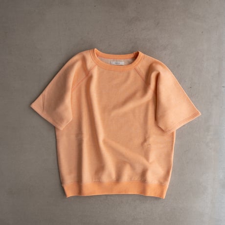 french terry half-sleeve top/orange heather