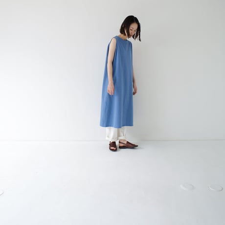 dry vortex cotton no tumbler/sleeveless dress/silver lake blue