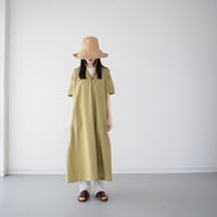 open collar pullover one piece/lime