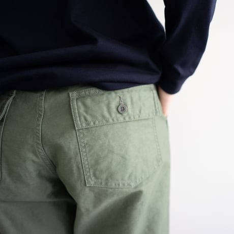 back satin/baker pants/hedge green/size1.2
