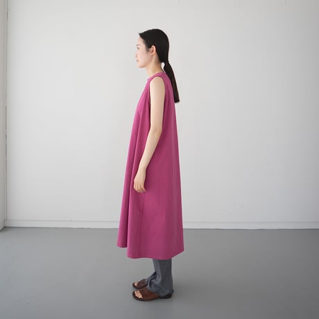dry vortex cotton/sleeveless dress/berry