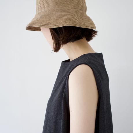 dry vortex cotton/sleeveless dress/charcoal gray
