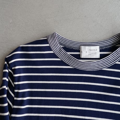 border border long sleeve tee/navy