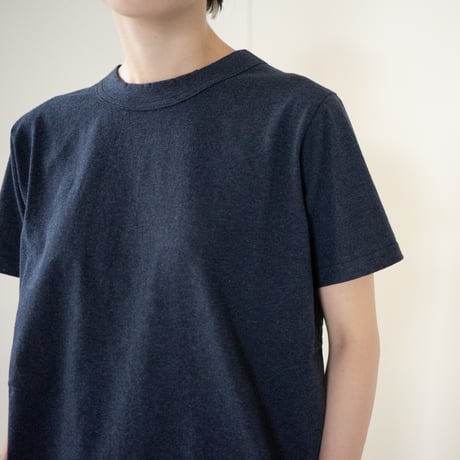 dry touch cotton/crew neck cut and sew/buleberry heather/size1.2.3