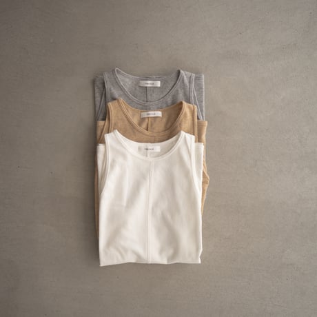 organic gauze sleeveless top/gray heather