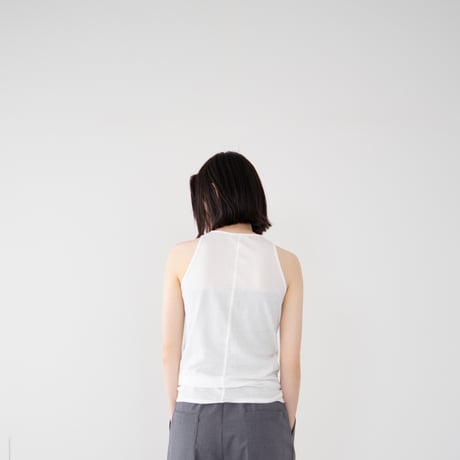 organic gauze sleeveless top/white