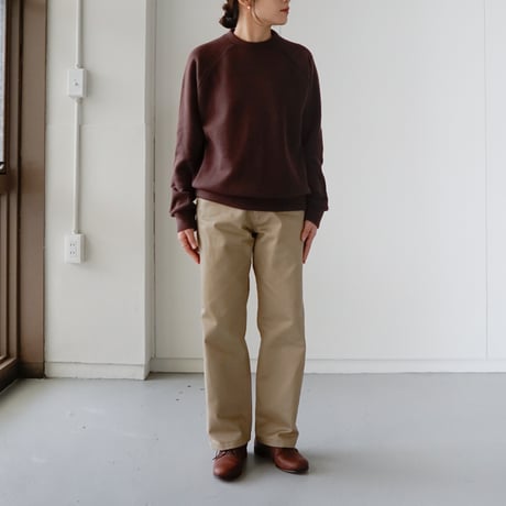 chino pants/high-waist straight pants/beige