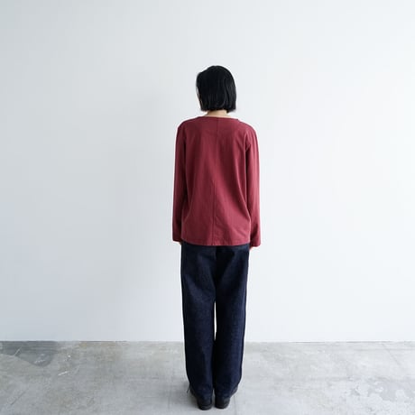 pablo cotton/center back long sleeve tshirt /tawny port/size1・2・ 3