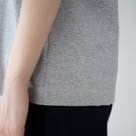 dry touch cotton/wide collar sleeve binder tee/heather gray/size1.2