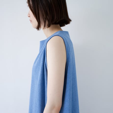 dry vortex cotton no tumbler/sleeveless dress/silver lake blue