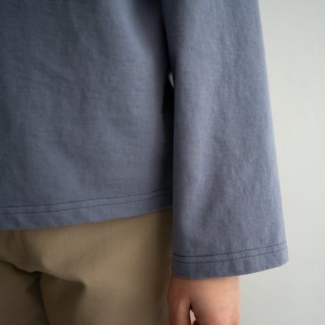 mvs cotton/center back long sleeve tshirt/blue stone/size1.2.3