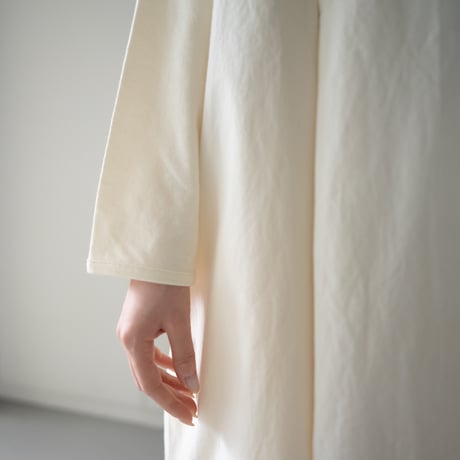 mixed fabric panel dress/kinari