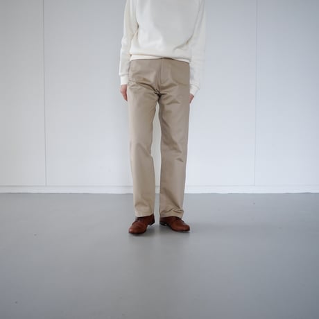 chino pants/high-waist straight pants/beige
