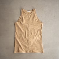 organic gauze sleeveless top/brown heather