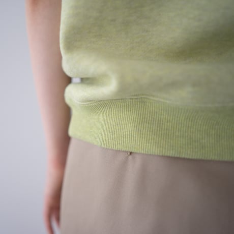 french terry half-sleeve top/green heather