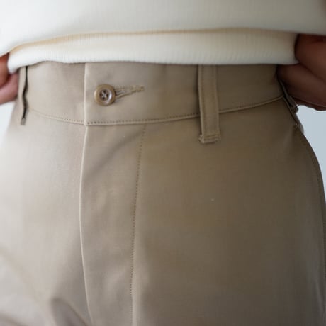 chino pants/high-waist straight pants/beige