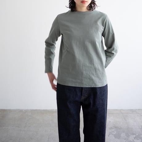 mvs cotton/center back long sleeve tshirt/granite green/size1.2.3