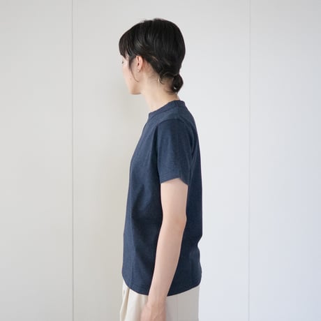dry touch cotton/crew neck cut and sew/buleberry heather/size1.2.3