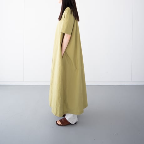 open collar pullover one piece/lime