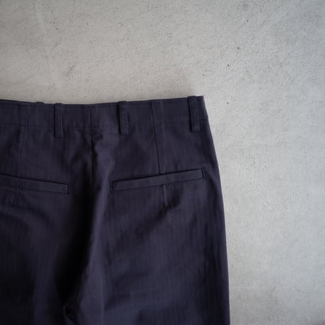cotton herringbone work pants/faded navy