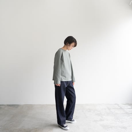 mvs cotton/center back long sleeve tshirt/granite green/size1.2.3