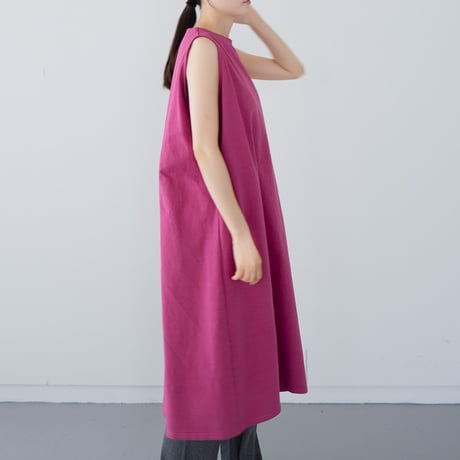 dry vortex cotton/sleeveless dress/berry
