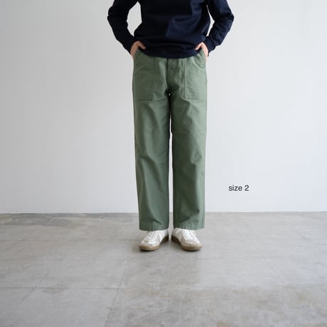 back satin/baker pants/hedge green/size1.2