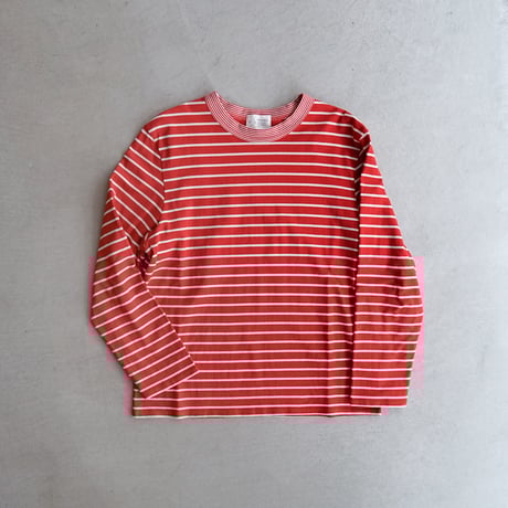 border border long sleeve tee/red