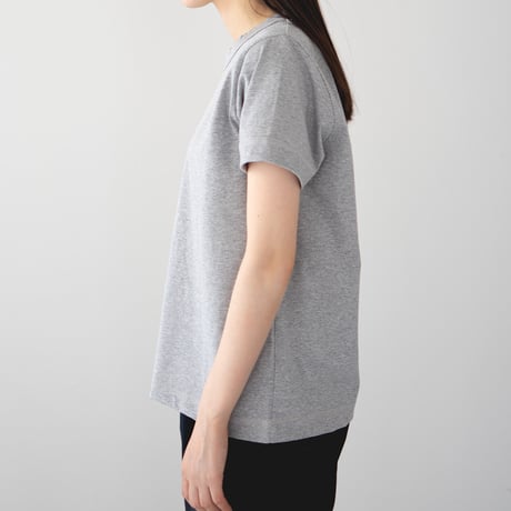 dry touch cotton/wide collar sleeve binder tee/heather gray/size1.2
