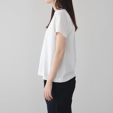dry touch cotton/wide collar sleeve binder tee/off white/size1.2
