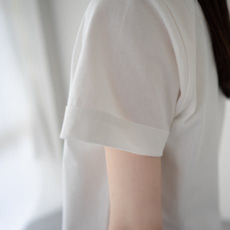 dry touch cotton/wide collar sleeve binder tee/off white/size1.2