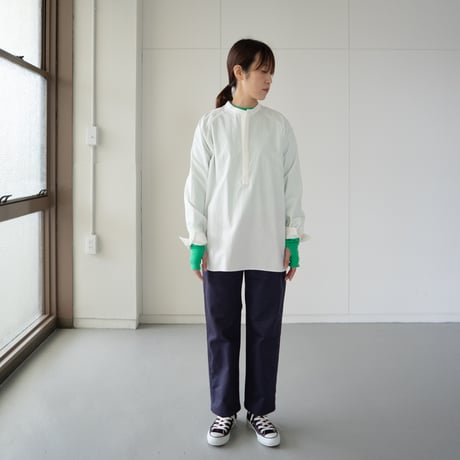 cotton herringbone work pants/faded navy