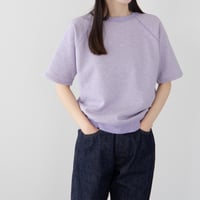 french terry half-sleeve top/purple heather