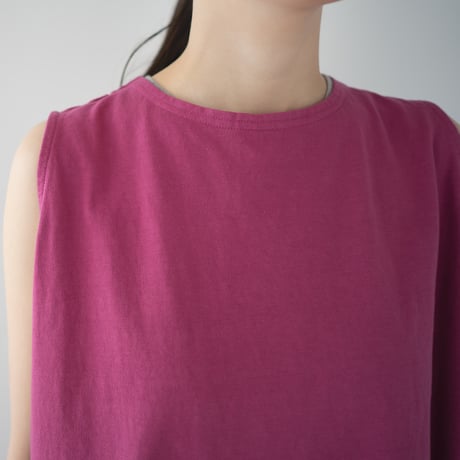dry vortex cotton/sleeveless dress/berry