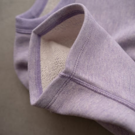 french terry half-sleeve top/purple heather
