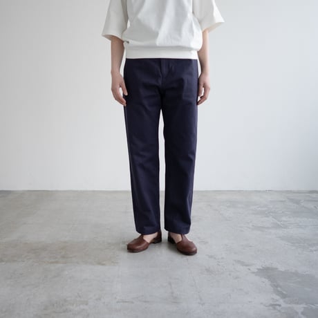 cotton herringbone work pants/faded navy