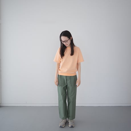 french terry half-sleeve top/orange heather