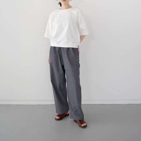 relaxed wide pants/charcoal gray