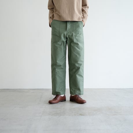 back satin/baker pants/hedge green/size1.2