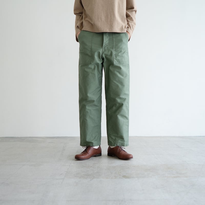 back satin/baker pants/hedge green/size1.2 | FR