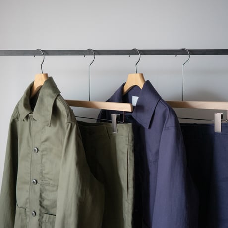 cotton herringbone coverall jacket/olive drab