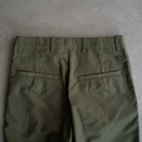 cotton herringbone work pants/olive drab