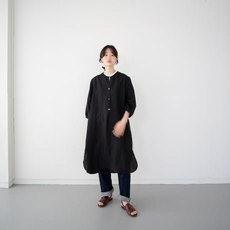 belgian linen shits one-piece/black