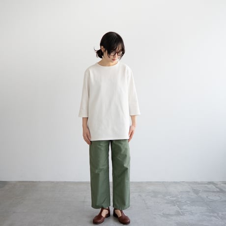 mid-length heritage Basque shirt/off white
