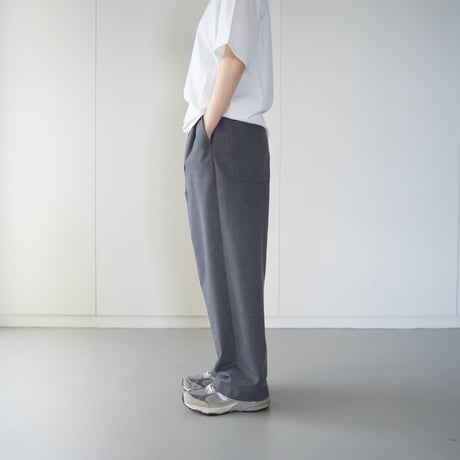 relaxed wide pants/charcoal gray